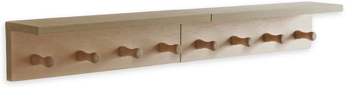 Entrance Coat Rack ，Coat Hooks, Wall-Mounted Wooden Hook Rack, Wall-Mounted - Image 9