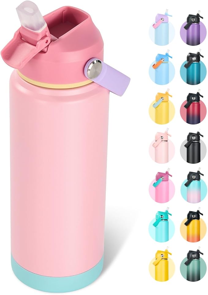 Fijinhom 24oz Insulated Stainless Steel Water Bottle, Wide Mouth Double Wall by Fijinhom