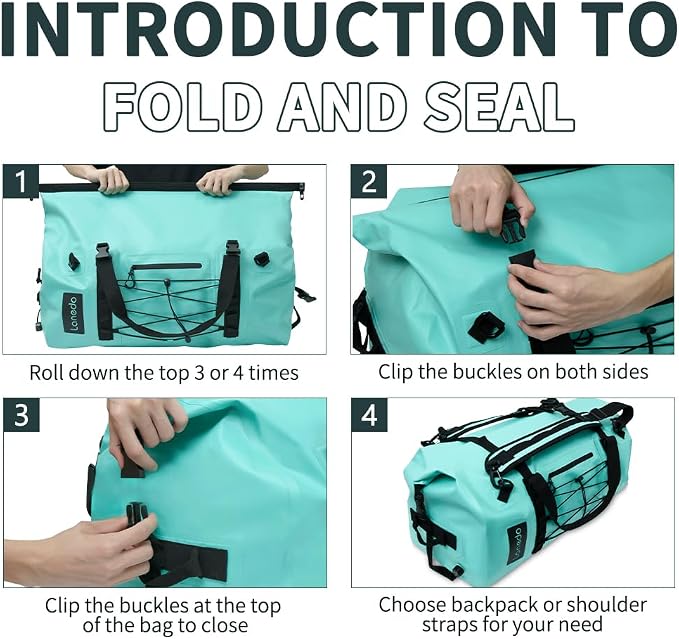80L Dry Bag Large Waterproof Bag Roll-Top Heavy Duty Fishing Duffel Bag - Image 7