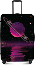 ANNA QUEEN Cosmic Purple Saturn Luggage Cover-Stretchable, Water Resistant & by ANNAQUEEN