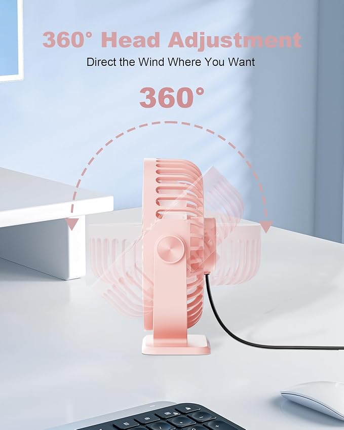 TriPole USB Desk Fan Mini Portable Personal Fan, 3 Speeds Adjustable Strong - Image 6