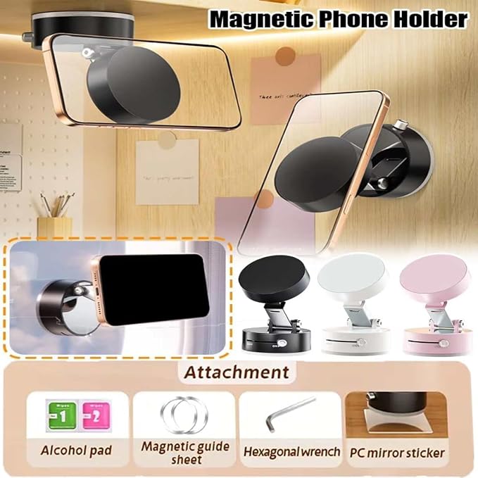 Oudvaker Foldable Magnetic Vacuum Phone Holder, 360° Electric Suction Car Mount - Image 7