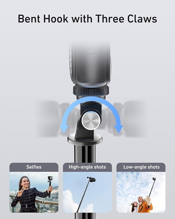 TELESIN 47" Extension Selfie Stick, Portable Handheld Invisible Monopod Pole - Image 6