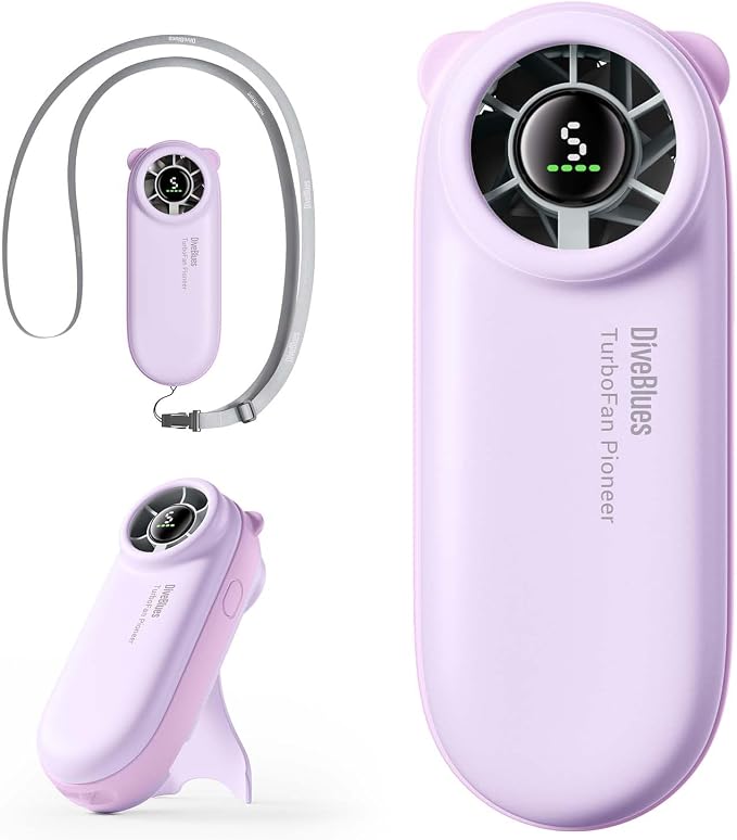 Diveblues Handheld Portable Turbo Fan, 4000mAh USB Rechargeable Pocket Fan by Diveblues