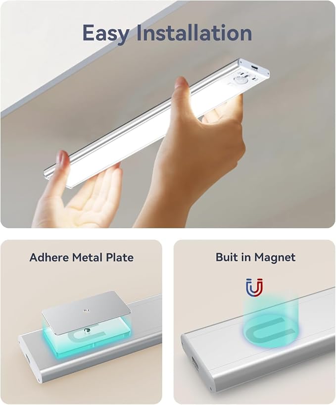 13inch Under Cabinet Lighting, 3200mAh Rechargeable Motion Sensor Light Indoor - Image 7