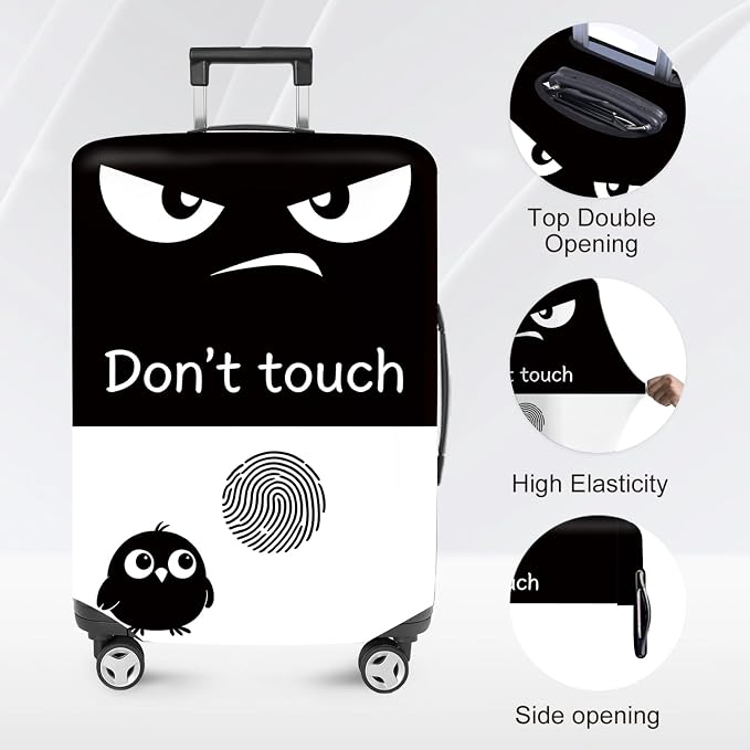 ANNA QUEEN Funny Don't Touch Luggage Cover, Stretchable Suitcase Protector - Image 2