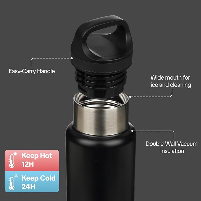 BJPKPK Insulated Water Bottle 18OZ Stainless Steel Water Bottle - Image 2