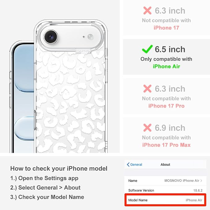 MOSNOVO for iPhone Air Case | Military Grade 6.6ft Drop Tested | Camera Control - Image 2