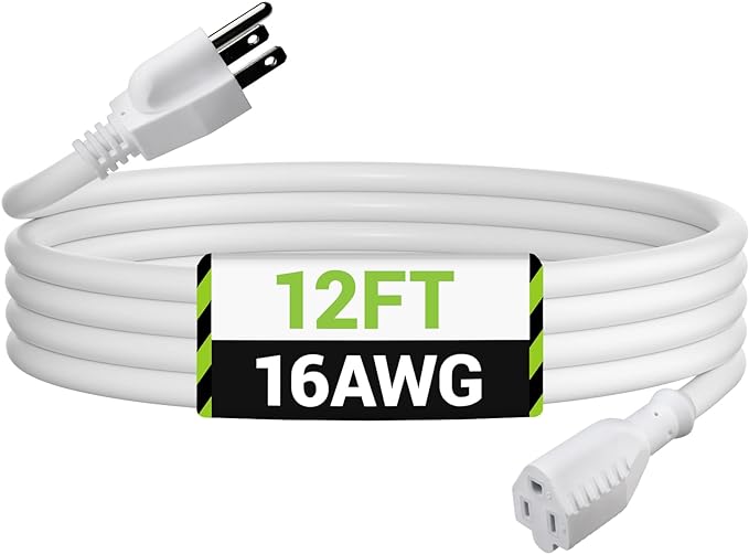 BN-LINK 12ft Outdoor Extension Cord, 16 Gauge General Purpose Power Cord by BN-LINK