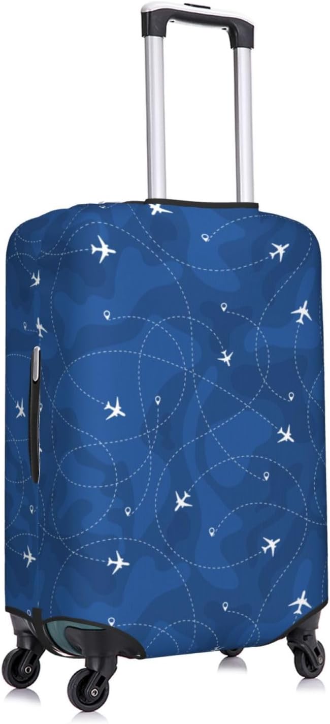 Travel Luggage Cover with Airplane & Route Pattern, Suitcase Protector - Image 3