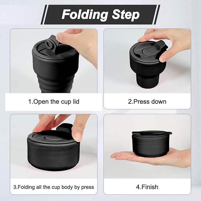 Foldable Silicone Water Bottle 13oz - Image 3