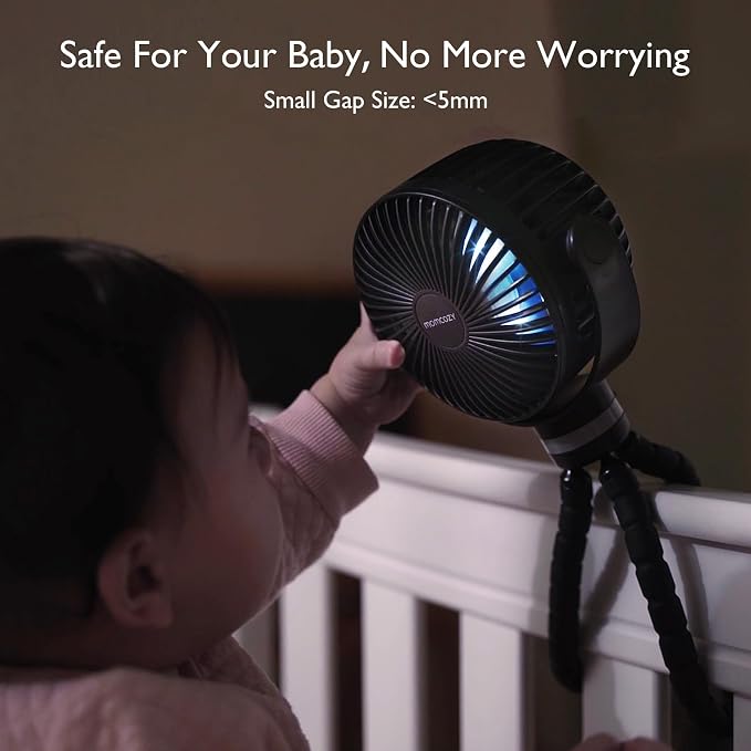 Momcozy 8000mAh Portable Stroller Fan | 27H Ultra-long Battery Life | - Image 4