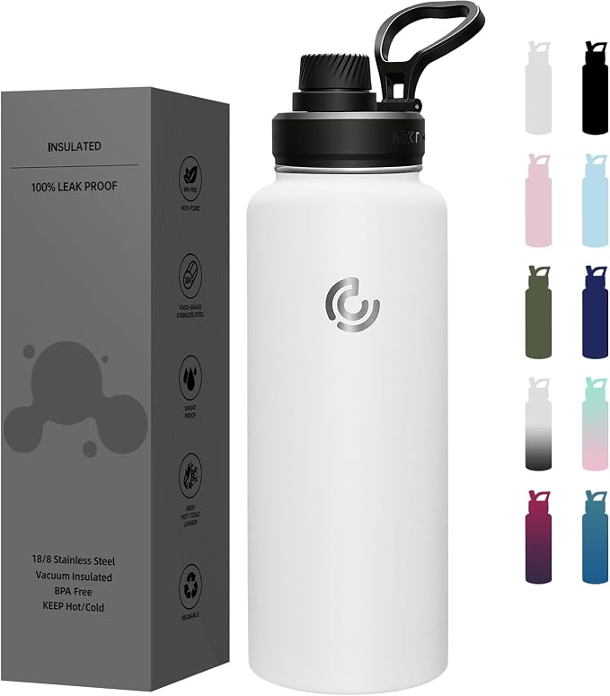Sports Water Bottle 40oz, Insulated Water Bottle by coktik