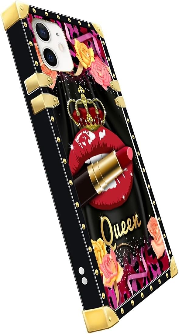 Compatible with iPhone 11 Case, Queen Lip Crown Leopard Print Luxury Golden - Image 4
