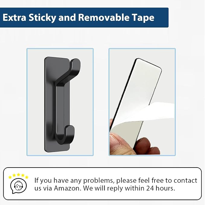 pickpiff Wall Hooks for Coat and Towel: 13LB Strong Adhesive Door Hanger Stick - Image 5
