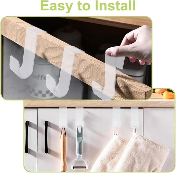 10PCS Over Cabinet Door Hooks Plastic Over The Door Single Hooks Space-Saving - Image 5