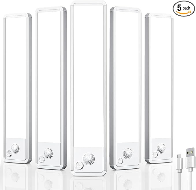 Under Cabinet Motion Sensor Lighting: 10 Inch Dimmable Rechargeable Lights by Vozuji