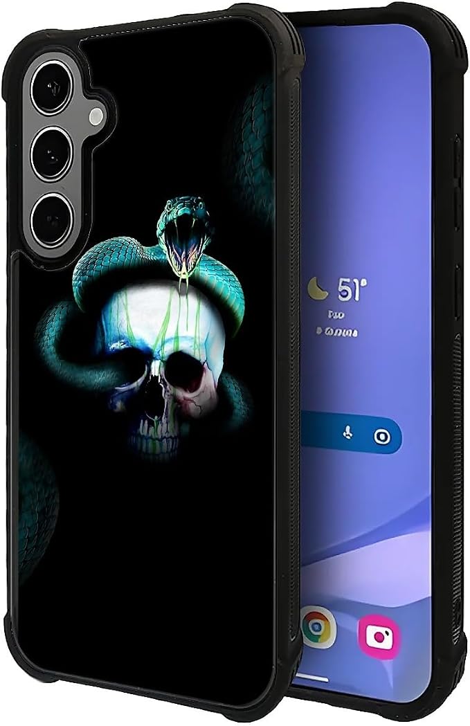 for Samsung Galaxy S24 S25 Plus Case, Skeleton Winding Snake Pattern Graphic - Image 3