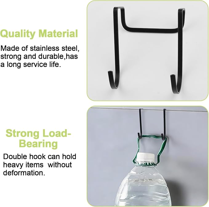 12Pcs Over Cabinet Double Hooks, Stainless Steel Over Cupboard Door Towel - Image 4