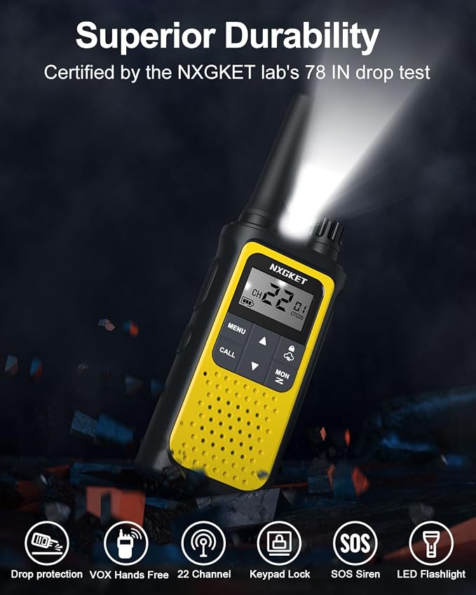 NXGKET Walkie Talkies for Adults Long Rang NOAA Weather Alerts, Rechargeable - Image 2