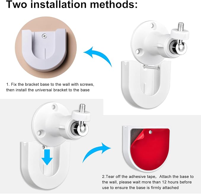 2pack Strong Adhesive Wall Mount +Adjustable Indoor/Outdoor Security Wall Mount - Image 3