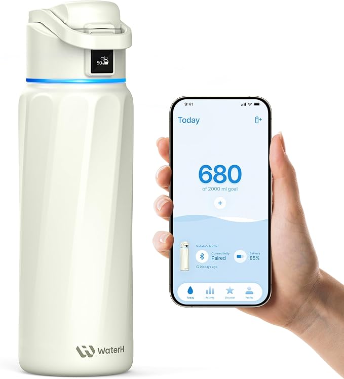 BOOST Smart Water Bottle with Reminder & Tracker, Double Wall Vacuum Insulated by WATERH