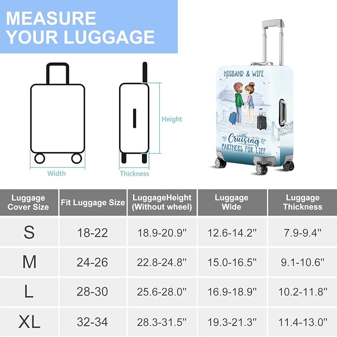 Valentine'S Day Couple Travel Luggage Cover -Stretchable Airplane Suitcase - Image 7