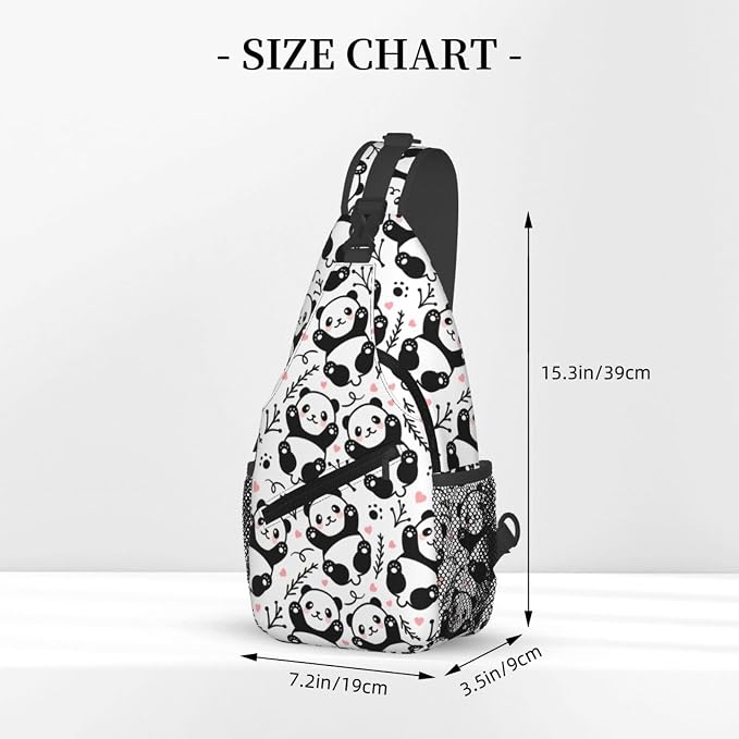 Cute Panda Sling Bag For Women Men Funny Backpack Crossbody Shoulder Bag Sling - Image 3