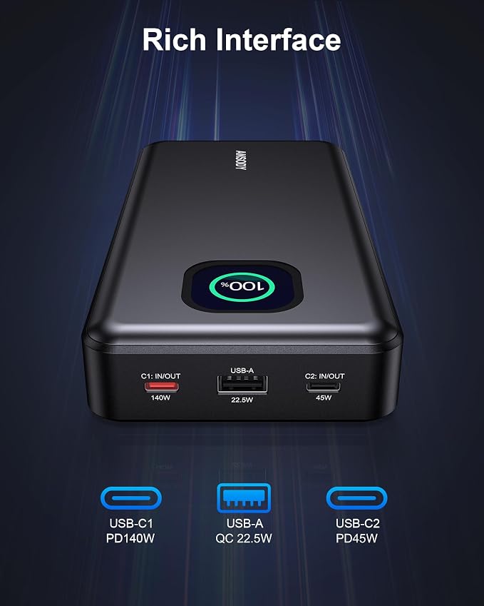 140W Power Bank, 25000mAh Laptop Portable Charger - Image 8
