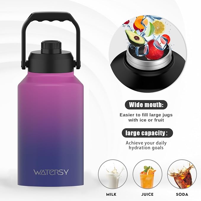 WATERSY 2/3 Gallon Water Bottle Insulated, BPA Free&Leak Proof, 87oz Stainless - Image 5