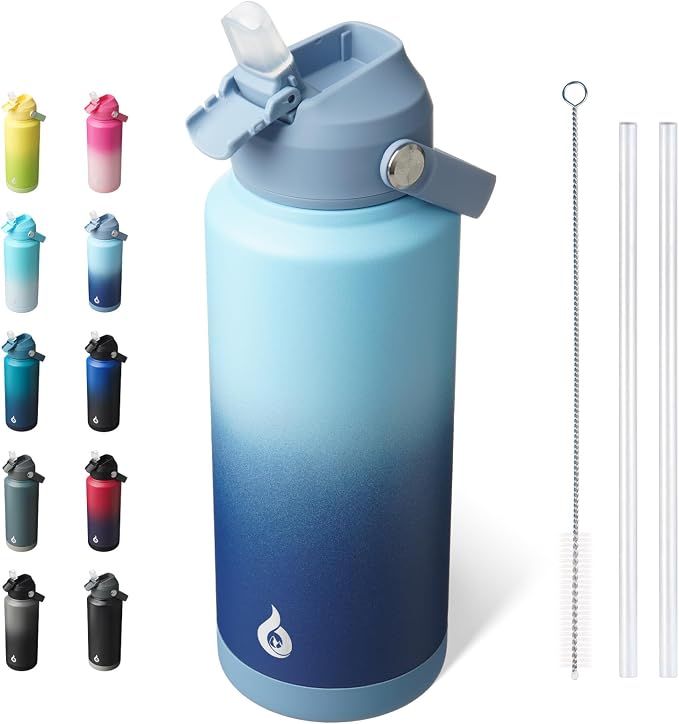 BJPKPK Water Bottle with Straw Lid, 32oz Vacuum Insulated Water Bottles by BJPKPK