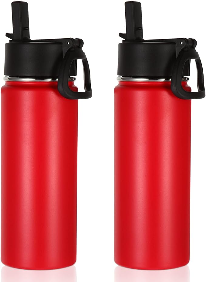 Volhoply 18oz Insulated Water Bottle Bulk 2 Pack, Kids Stainless Steel Water by LiveFully%EF%BC%8CDrinkFreely%E2%80%94KeepGoingwithVolhoply%EF%BC%81