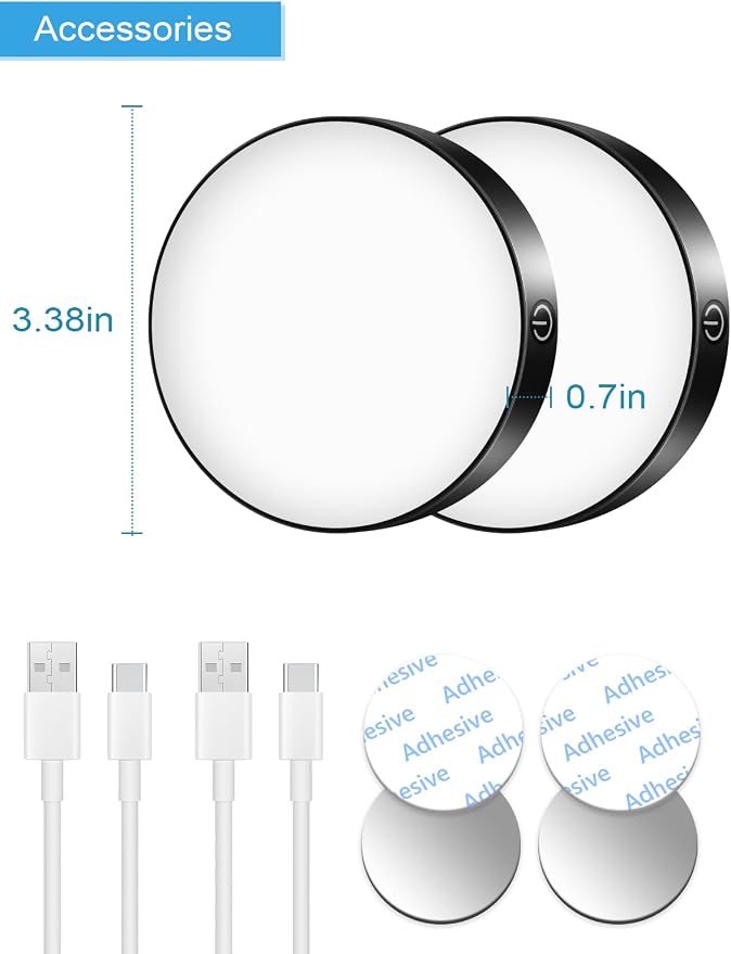 WILLED Tap Light Rechargeable, 3000K Dimmable Touch Light Buit-in 1000mAh Large - Image 4