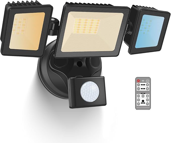 LED Security Lights Motion Sensor, 36W 3000LM Flood Lights Outdoor Motion Sensor by ALUSSO