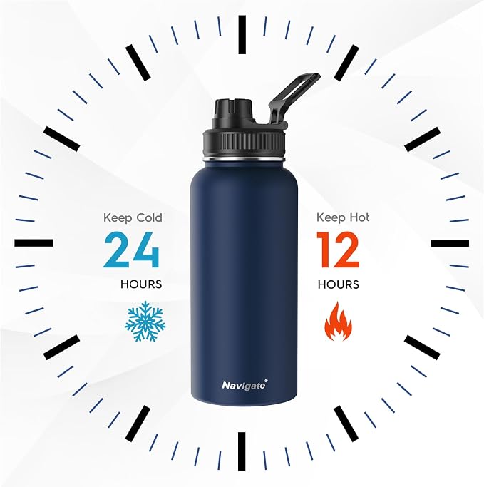 Navigate 32 oz Insulated Stainless Steel Sports Water Bottle - Image 2