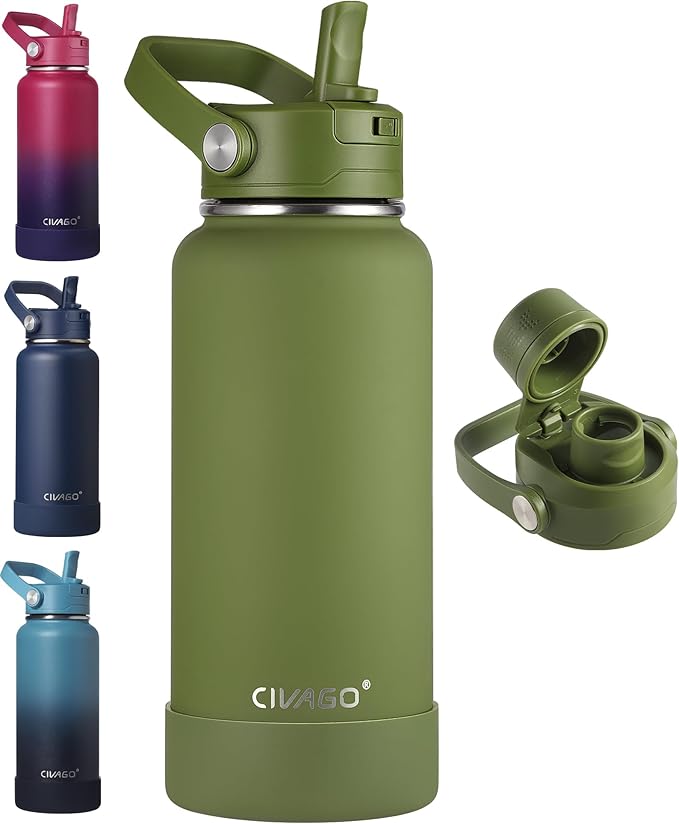 CIVAGO 32 oz Insulated Stainless Steel Water Bottle by CIVAGO