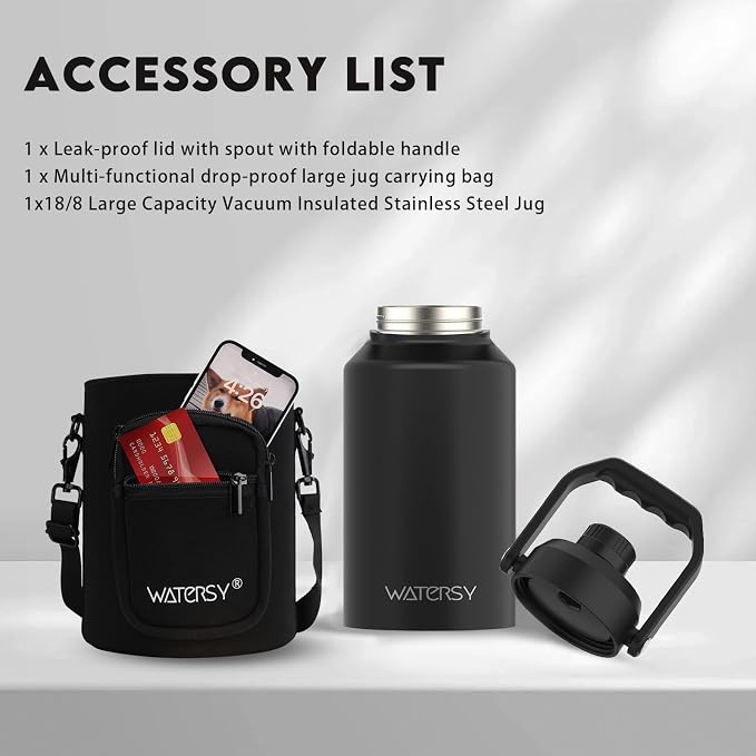 WATERSY 2/3 Gallon Water Bottle Insulated, BPA Free&Leak Proof, 87oz Stainless - Image 6