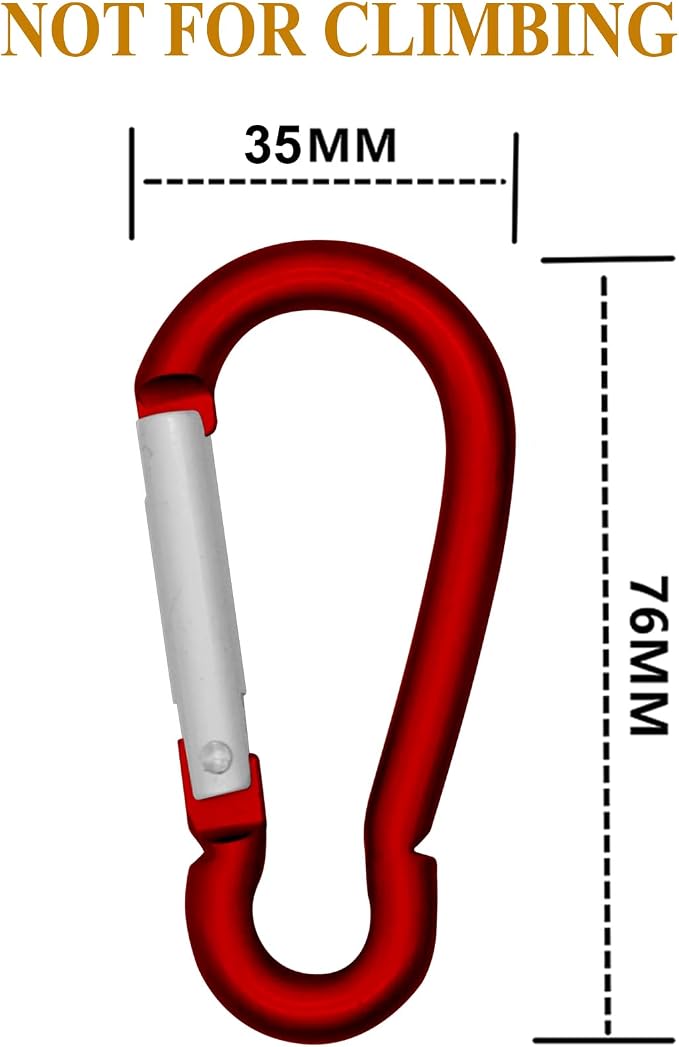 LESHIRY Large Carabiners Keychain 3" Aluminum D Shape Premium Durable D-Ring - Image 2