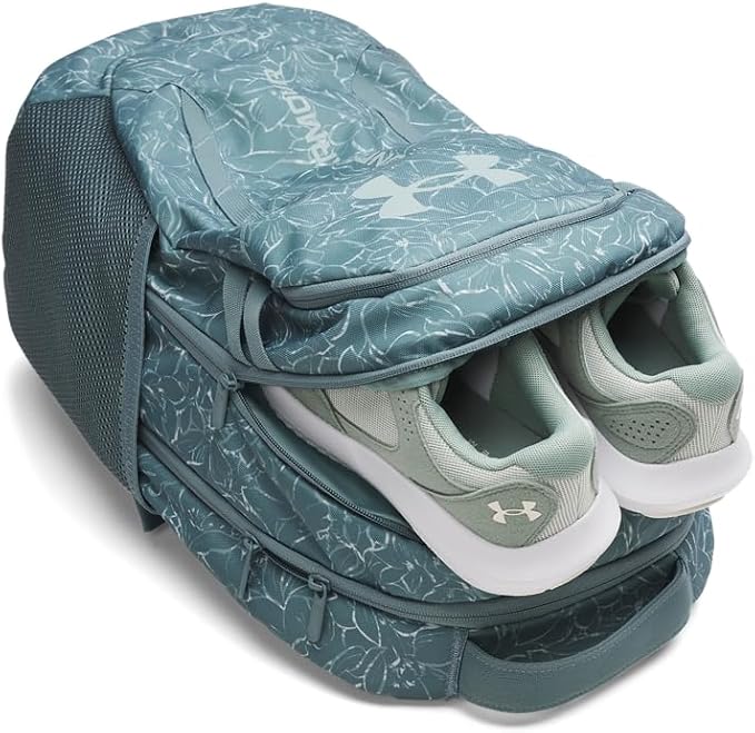 Under Armour Unisex Hustle 6.0 Backpack, Jasper Blue/Jasper Blue/Serpentine - Image 3