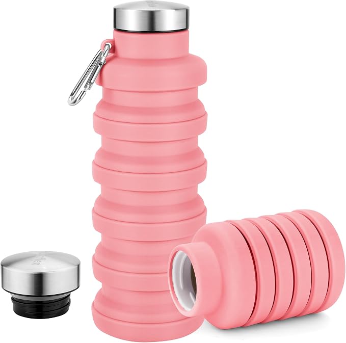 Collapsible Water Bottles 17oz, Portable Leak-Proof Travel Water Bottle by Sitanflex
