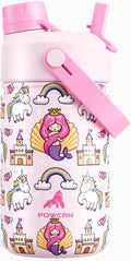 12 oz Kids Insulated Mermaid Water Bottle by POWCAN