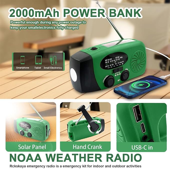 2000mAh/7400mWh Emergency Weather Radio - Image 3