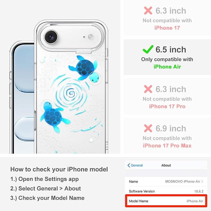 MOSNOVO for iPhone Air Case | Military Grade 6.6ft Drop Tested | Camera Control - Image 2