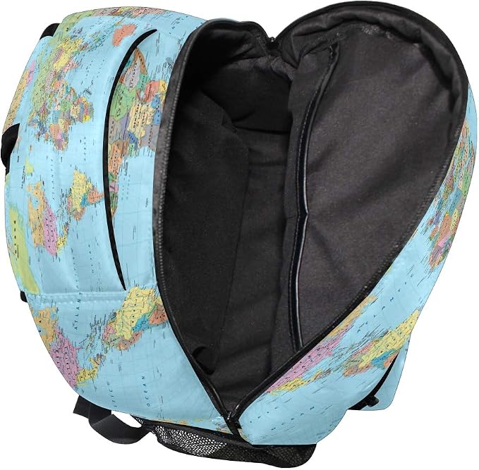 Backpacks Globe World Map School Bag Student Bookbag Adjustable Shoulder Bags - Image 6