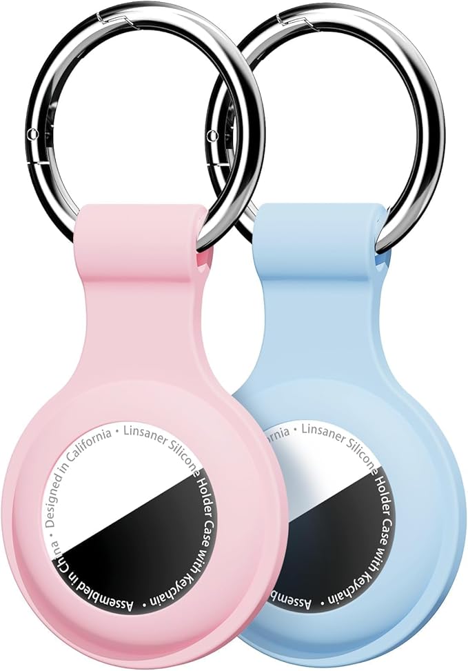 Linsaner Holder for AirTag 2nd Gen & 1st Gen, Silicone Case Keychain Key Ring by Linsaner