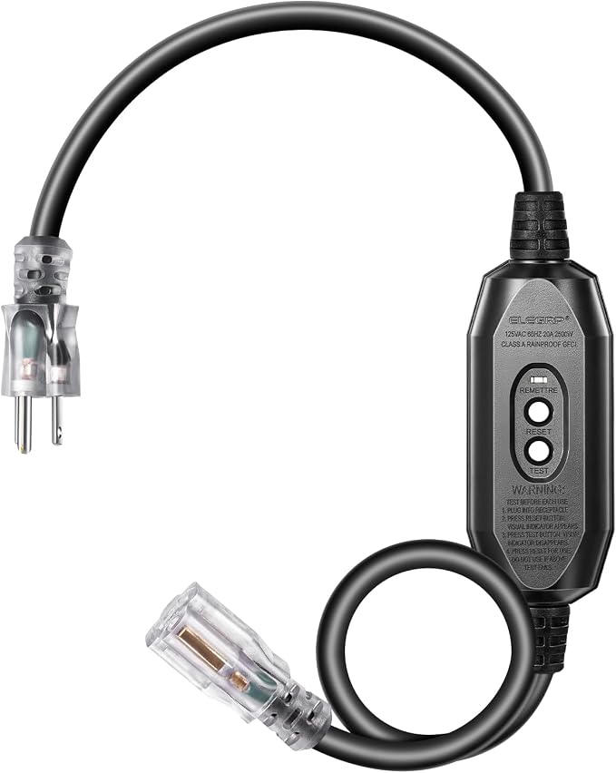 DEWENWILS 3Ft Automatic GFCI Extension Cord Outdoor, 12/3 SJTW Heavy Duty by DEWENWILS