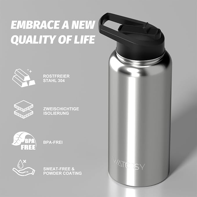 32oz Insulated Water Bottle, BPA Free&Leak Proof, Stainless Steel Water Flask - Image 8