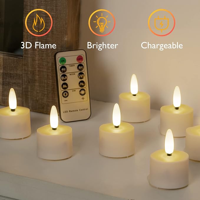 Homemory Flameless Rechargeable Tea Lights - Image 2