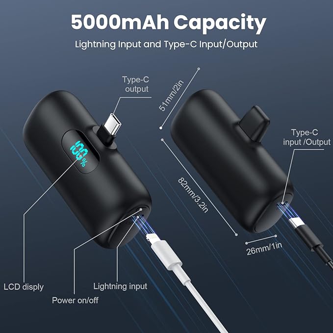 Small Portable Charger for iPhone 17/16/15 Series, 5000mAh 3A PD USB C Power - Image 7