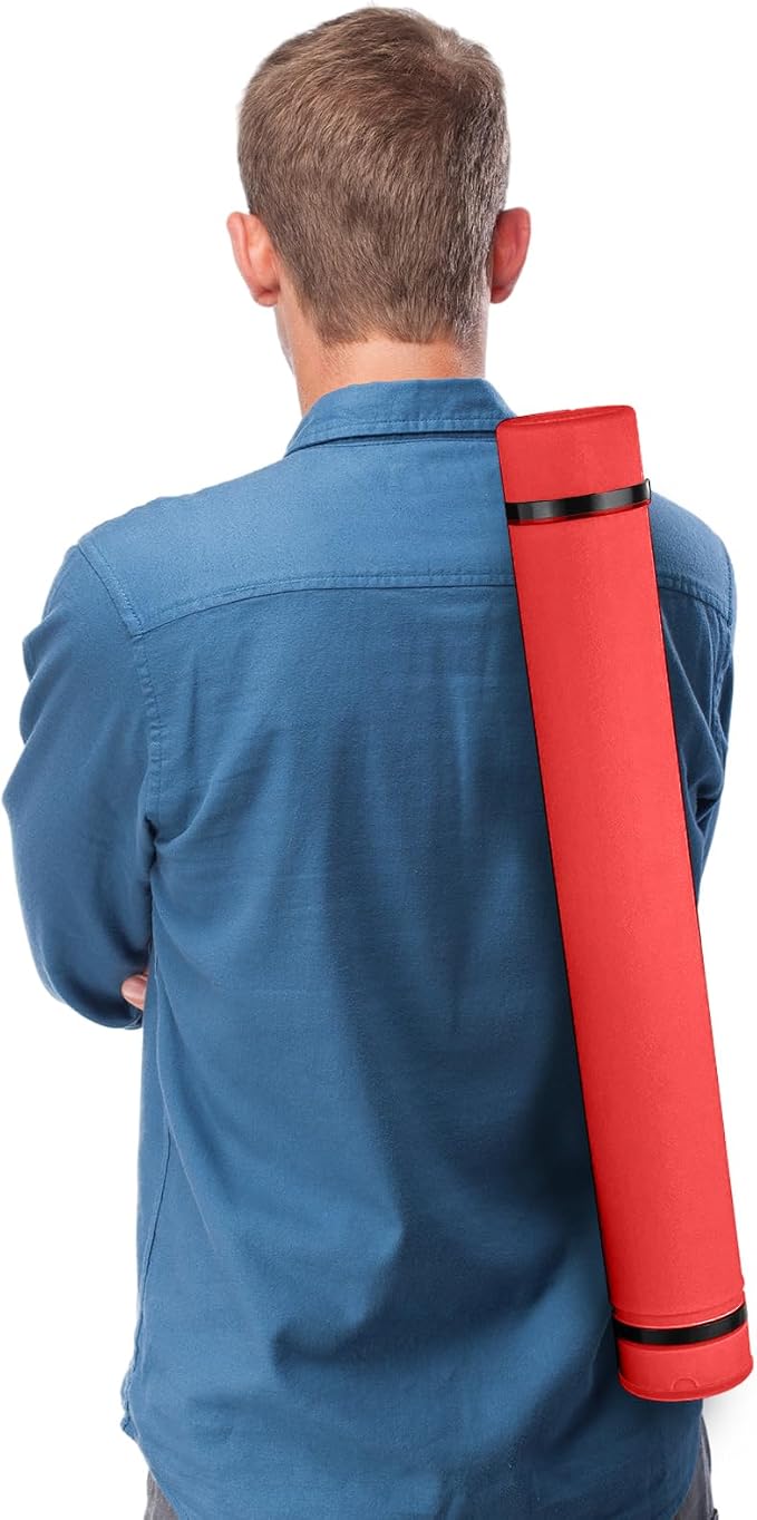JJRING Red Poster Tube, Poster Carrying Case - Image 7